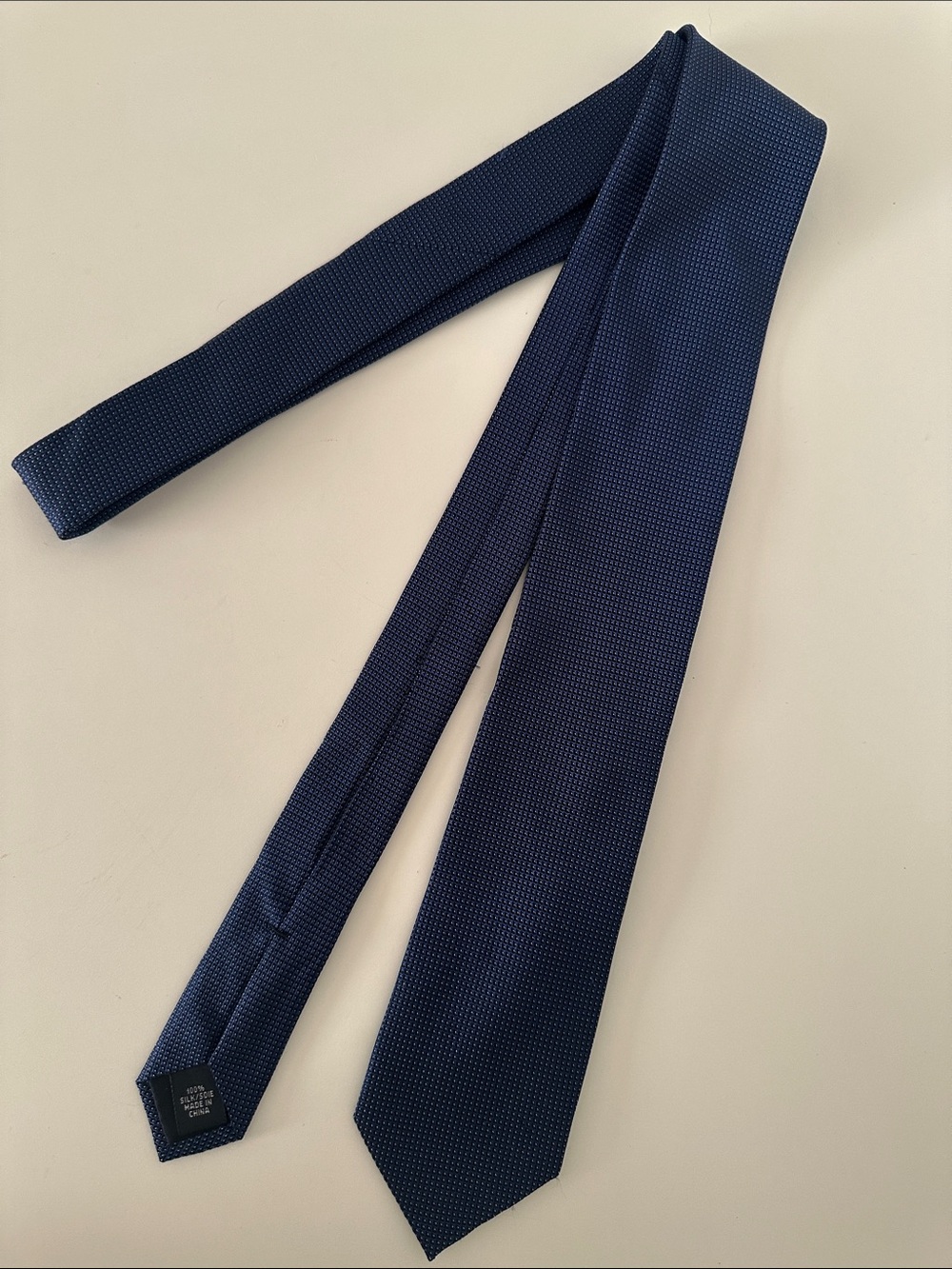 Calvin Klein Navy Micro-Textured Silk Tie